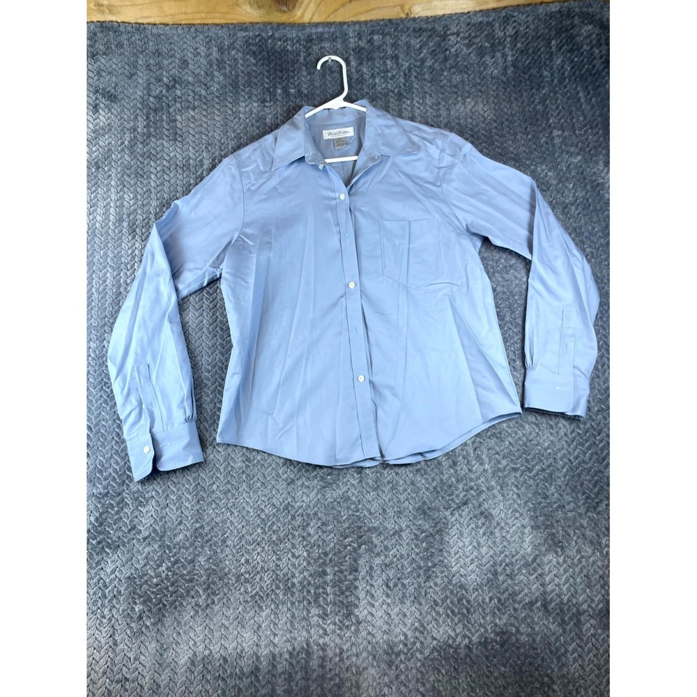 Brooks Brothers 1818 Dress Shirt Womens 12 Blue Cotton Non Iron Career Formal